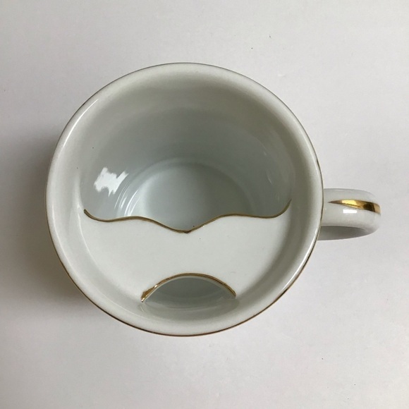 Mustached Men Shaving Mug Knobler Japan Mid Century Barber Razor Brush Vintage - Picture 9 of 13